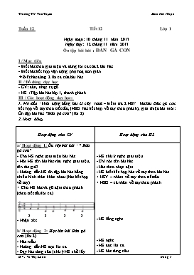 Giáo án Âm nhạc cấp Tiểu học - Tuần 12 - Năm học 2013-2014 - Võ Thị Loan
