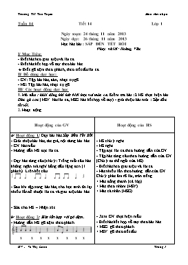 Giáo án Âm nhạc cấp Tiểu học - Tuần 14 - Năm học 2013-2014 - Võ Thị Loan