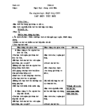 Giáo án Âm nhạc cấp Tiểu học - Tuần 15 (Bản 2 cột)