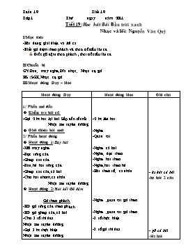 Giáo án Âm nhạc cấp Tiểu học - Tuần 19 - Năm học 2011-2012 (Bản 2 cột)