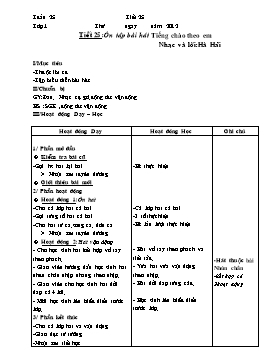 Giáo án Âm nhạc cấp Tiểu học - Tuần 25 đến 26 - Năm học 2011-2012 (Bản 2 cột)