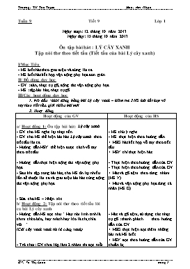 Giáo án Âm nhạc cấp Tiểu học - Tuần 9 - Năm học 2013-2014 - Võ Thị Loan