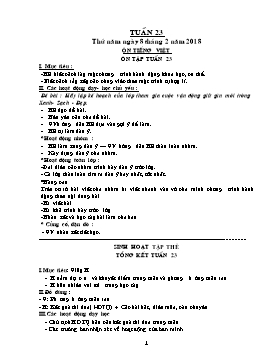 Giáo án bồi dưỡng Các môn Lớp 5 - Tuần 23 - Năm học 2017-2018