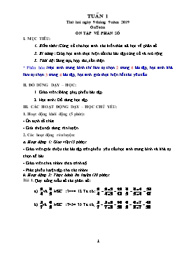 Giáo án bồi dưỡng môn Toán + Tiếng Việt Lớp 5 - Tuần 1 - Năm học 2018-2019