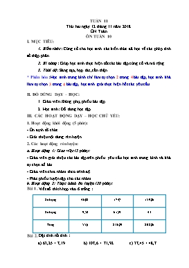 Giáo án bồi dưỡng môn Toán + Tiếng Việt Lớp 5 - Tuần 11 - Năm học 2018-2019