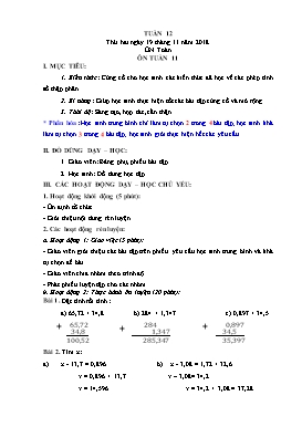 Giáo án bồi dưỡng môn Toán + Tiếng Việt Lớp 5 - Tuần 12 - Năm học 2018-2019