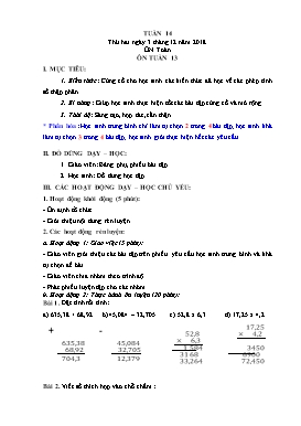 Giáo án bồi dưỡng môn Toán + Tiếng Việt Lớp 5 - Tuần 14 - Năm học 2018-2019