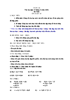 Giáo án bồi dưỡng môn Toán + Tiếng Việt Lớp 5 - Tuần 16 - Năm học 2018-2019