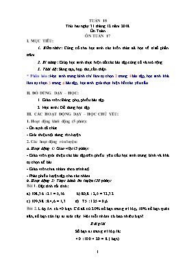 Giáo án bồi dưỡng môn Toán + Tiếng Việt Lớp 5 - Tuần 18 - Năm học 2018-2019