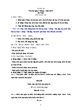Giáo án bồi dưỡng môn Toán + Tiếng Việt Lớp 5 - Tuần 19 - Năm học 2018-2019