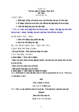 Giáo án bồi dưỡng môn Toán + Tiếng Việt Lớp 5 - Tuần 21 - Năm học 2018-2019