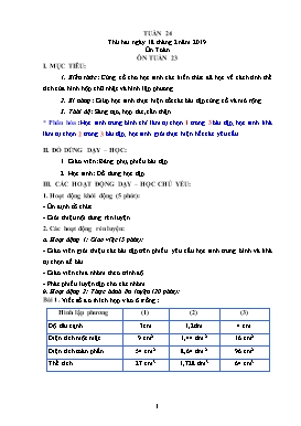 Giáo án bồi dưỡng môn Toán + Tiếng Việt Lớp 5 - Tuần 24 - Năm học 2018-2019