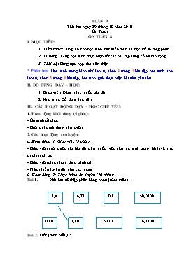 Giáo án bồi dưỡng môn Toán + Tiếng Việt Lớp 5 - Tuần 9 - Năm học 2018-2019