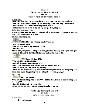 Giáo án Các môn học Lớp 5 - Tuần 7 - Năm học 2018-2019