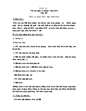 Giáo án Các môn Lớp 5 - Tuần 32 đến 35 - Năm học 2018-2019