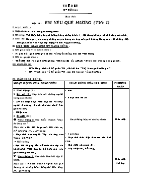 Giáo án Đạo đức Lớp 5 - Tiết 19: Em yêu quê hương (Tiết 1)