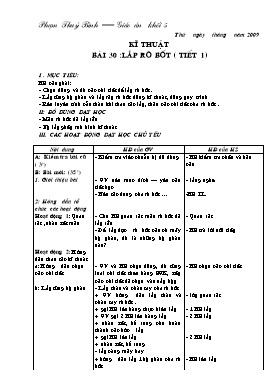 Giáo án Kĩ thuật Lớp 5 - Bài 30: Lắp rô bốt (Tiết 2) - Phạm Thúy Bình