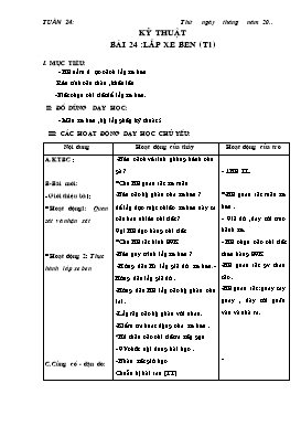 Giáo án Kĩ thuật Lớp 5 - Tuần 24 đến 26