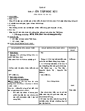 Giáo án Lịch sử Lớp 5 - Tiết 17: Ôn tập học kỳ I