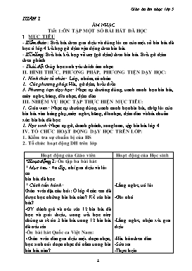 Giáo án môn Âm nhạc Lớp 5 - Năm học 2017-2018