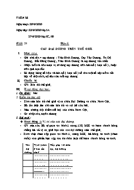 Giáo án môn Địa lý Lớp 5 - Tiết 28: Các đại dương trên thế giới - Năm học 2019-2020