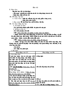 Giáo án môn Khoa học Lớp 5 - Bài: Đá vôi