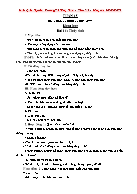 Giáo án môn Khoa học Lớp 5 - Học kỳ II - Năm học 2019-2020