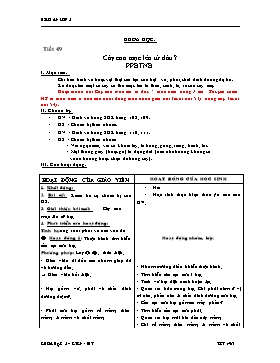 Giáo án môn Khoa học Lớp 5 - Tiết 49: Cây non mọc lên từ đâu ?