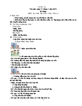 Giáo án môn Kĩ thuật và Đạo đức Lớp 5 - Tuần 22 đến 27 - Năm học 2018-2019