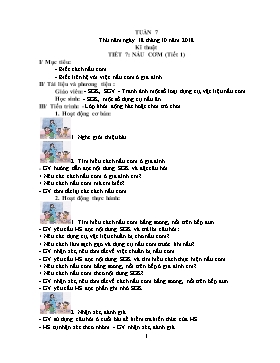 Giáo án môn Kĩ thuật và Đạo đức Lớp 5 - Tuần 7 - Năm học 2018-2019