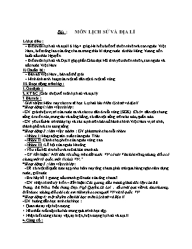 Giáo án môn Lịch sử và Địa lý Lớp 5