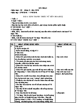 Giáo án môn Mĩ thuật Lớp 5 - Năm học 2018-2019 (Bản 2 cột)