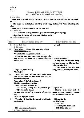 Giáo án môn Tin học Lớp 5 (Bản 3 cột)