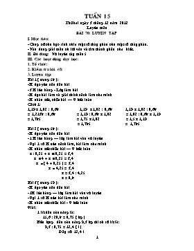 Giáo án môn Toán Lớp 5 - Tuần 15 đến 16 - Năm học 2012-2013 (Buổi 2)