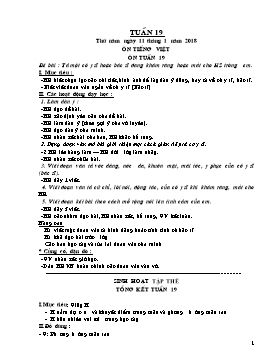 Giáo án môn Toán + Tiếng Việt Lớp 5 - Tuần 19 - Năm học 2017-2018