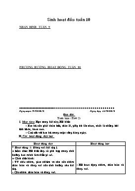 Giáo án môn Tổng hợp Lớp 5 - Tuần 10 - Năm học 2018-2019 (Bản 2 cột)