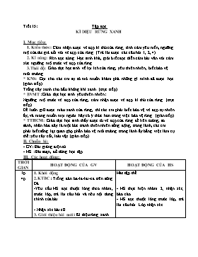 Giáo án Tập đọc Lớp 5 - Bài: Kì diệu rừng xanh - Năm học 2019-2020