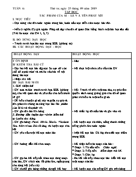 Giáo án Tập đọc Lớp 5 - Bài: Tác phảm của Si-le và tên phát xít - Năm học 2019-2020