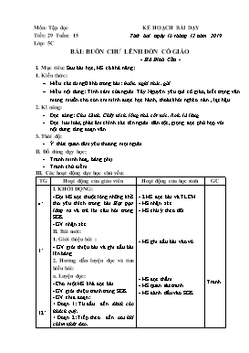 Giáo án Tập đọc Lớp 5 - Tiết 29: Buôn Chư Lênh đón cô giáo - Năm học 2019-2020