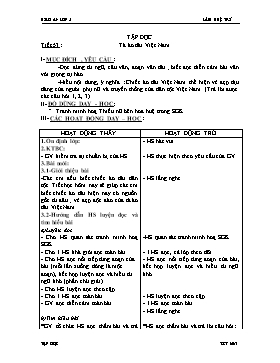 Giáo án Tập đọc Lớp 5 - Tiết 53: Tà áo dài Việt Nam