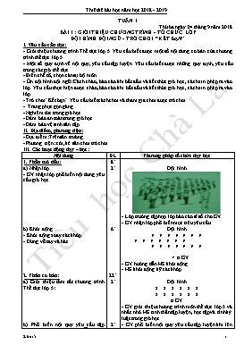 Giáo án Thể dục Lớp 5 - Năm học 2018-2019 (Bản 2 cột)