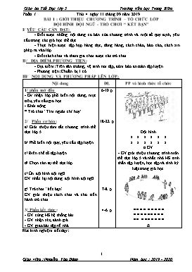 Giáo án Thể dục Lớp 5 - Năm học 2019-2020 - Nguyễn Văn Dũng