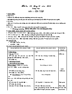 Giáo án Tiếng Việt Lớp 5 - Bài: Ôn tập - Năm học 2015-2016