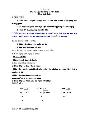 Giáo án Toán + Tiếng Việt Lớp 5 - Tuần 15 - Năm học 2018-2019 (Buổi 2)