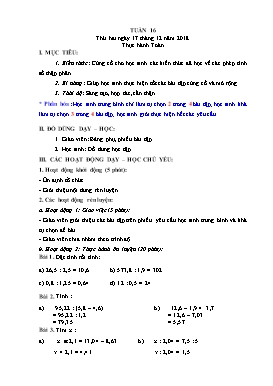 Giáo án Toán + Tiếng Việt Lớp 5 - Tuần 16 - Năm học 2018-2019 (Buổi 2)