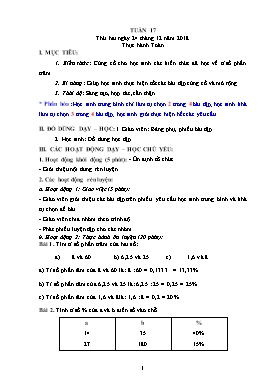 Giáo án Toán + Tiếng Việt Lớp 5 - Tuần 17 - Năm học 2018-2019 (Buổi 2)