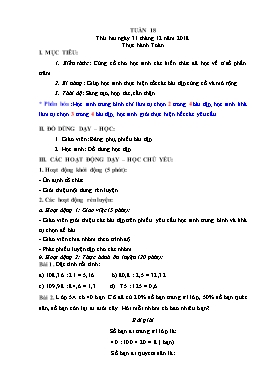 Giáo án Toán + Tiếng Việt Lớp 5 - Tuần 18 - Năm học 2018-2019 (Buổi 2)