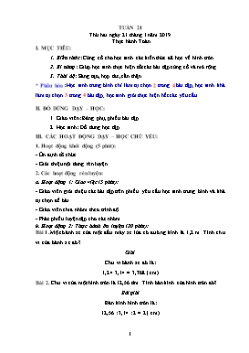 Giáo án Toán + Tiếng Việt Lớp 5 - Tuần 21 - Năm học 2018-2019 (Buổi 2)