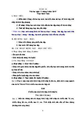 Giáo án Toán + Tiếng Việt Lớp 5 - Tuần 23 - Năm học 2018-2019 (Buổi 2)