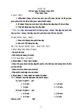 Giáo án Toán + Tiếng Việt Lớp 5 - Tuần 28 - Năm học 2018-2019 (Buổi 2)